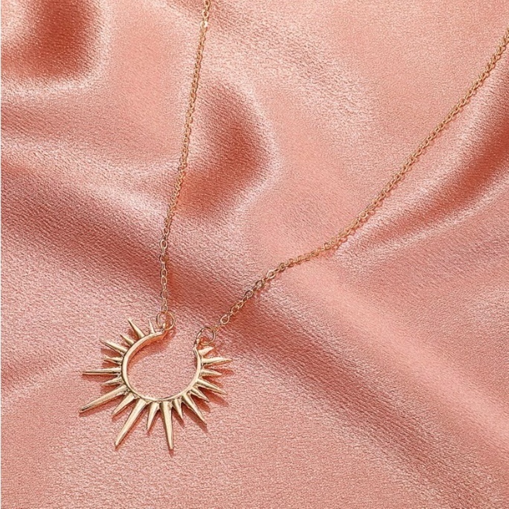 NEW - gold sun necklace, celestial sun jewelry, minimalist - Picture 3 of 4